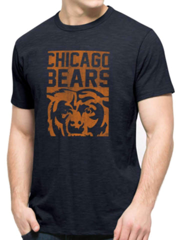 Chicago bears 47 märken marinblå legacy block logotyp mjuk bomull scrum t-shirt - sportig upp