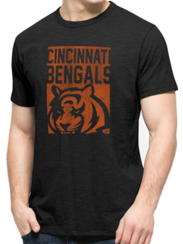 Shop Cincinnati Bengals 47 Brand Black Block Logo Soft Cotton Scrum T-Shirt - Sporting Up