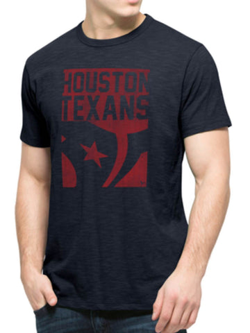Houston Texans 47 marque automne bleu marine bloc logo t-shirt mêlée en coton doux - sporting up