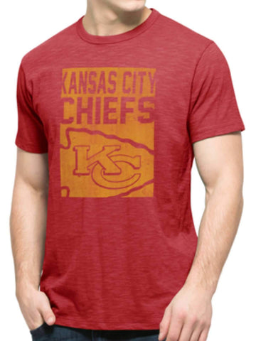 Kansas City Chiefs 47 marque bloc rouge logo t-shirt mêlée en coton doux - sporting up