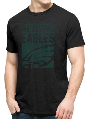 Shop Philadelphia Eagles 47 Brand Black Block Logo Soft Cotton Scrum T-Shirt - Sporting Up