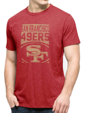 San francisco 49ers 47 märke röd block logotyp mjuk bomull scrum t-shirt - sportig upp