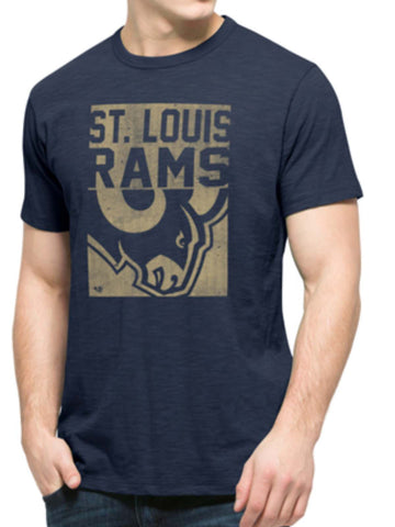 Shop St. Louis Rams 47 Brand Navy Block Logo Soft Cotton Scrum T-Shirt - Sporting Up