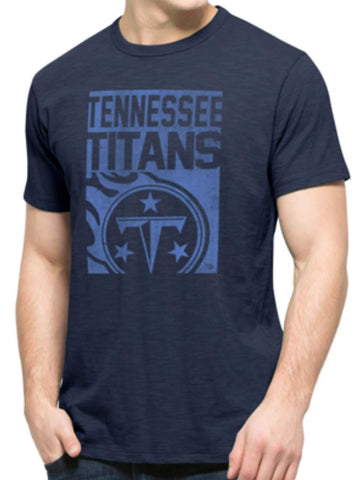 Shop Tennessee Titans 47 Brand Navy Block Logo Soft Cotton Scrum T-Shirt - Sporting Up