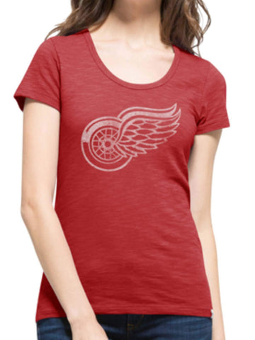 Detroit Red Wings 47 marca mujeres rescatan camiseta scrum roja con cuello redondo - sporting up