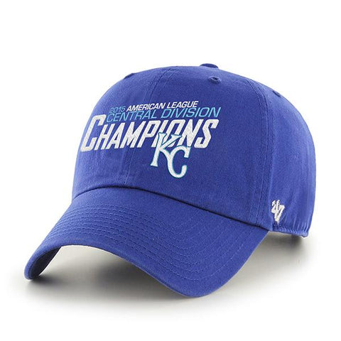 Shop Kansas City Royals 47 Brand 2015 MLB AL Central Champions Blue Relax Adj Hat Cap - Sporting Up