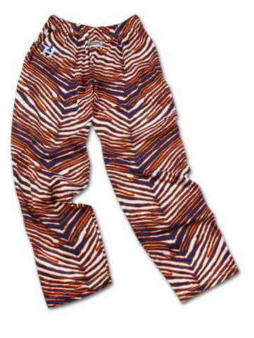 Compre pantalones de cebra a rayas estilo vintage naranja azul marino zubaz de los astros de Houston - sporting up