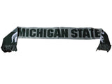 Michigan state spartans fc verde reversible logo dividido acrílico punto bufanda de invierno - deportivo