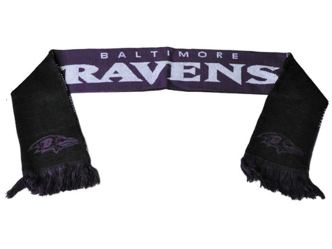 Handla baltimore ravens fc lila svart vändbar delad logotyp akrylstickad vinterscarf - sportig