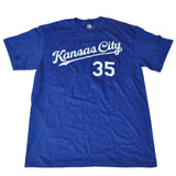 Kansas City Royals Majestic Blue Eric Hosmer #35 Cotton Player T-Shirt - Sporting Up