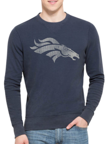 Denver broncos 47 märkesblå end-grain crew termisk långärmad t-shirt - sportig