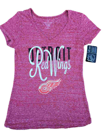 Detroit Red Wings Saag Damen Rotes, leichtes Kurzarm-T-Shirt mit V-Ausschnitt – sportlich
