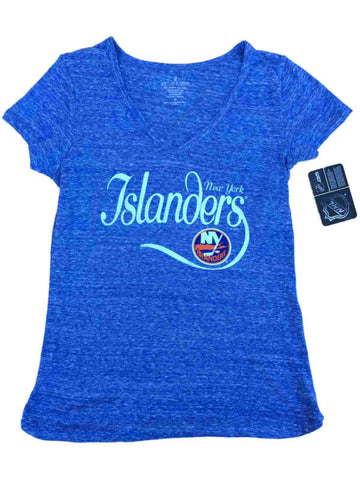 New York Islanders Saag Blaues, leichtes, kurzärmliges Damen-T-Shirt mit V-Ausschnitt – sportlich