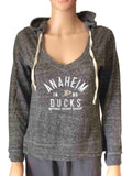 Anaheim Ducks SAAG Women Gray Lightweight Pullover Hoodie Sweatshirt - Sporting Up
