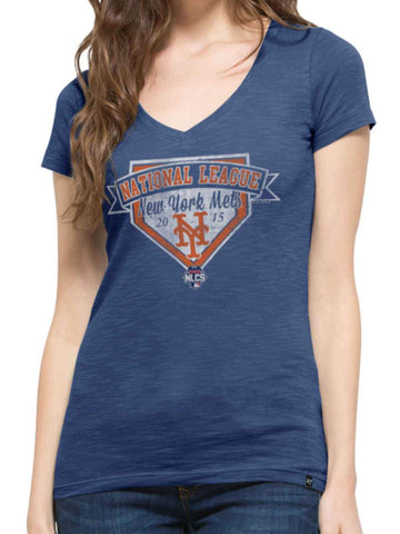 Camiseta scrum de postemporada de la mlb de la nlcs 2015 para mujer de la marca new york mets 47 - sporting up