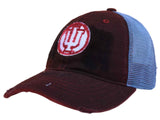 Indiana Hoosiers Retro Brand Red Worn Mesh Vintage Adjust Snapback Hat Cap - Sporting Up