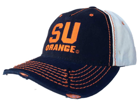 Shop Syracuse Orange Retro Brand Navy Beige Stitched Worn Style Snapback Hat Cap - Sporting Up