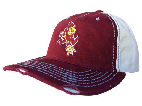 Shop Arizona State Sun Devils Retro Brand Red Beige Stitched Worn Snapback Hat Cap - Sporting Up