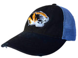 Missouri Tigers Retro Brand Black Worn Mesh Adjustable Snapback Hat Cap - Sporting Up