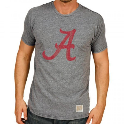 Alabama Crimson Tide Retro-Markengraues, weiches Tri-Blend-Kurzarm-T-Shirt – sportlich