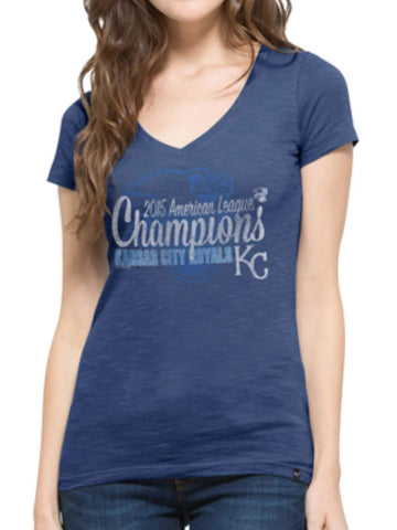 Shop Kansas City Royals 47 Brand Women 2015 American League Champions Blue T-Shirt - Sporting Up