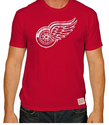 Detroit red wings retromärke röd tri-blend vintage kortärmad t-shirt - sportig
