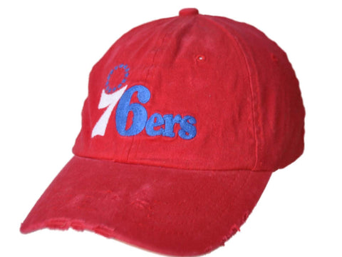 Shop Philadelphia 76ers Retro Brand Red Worn Vintage Style Flexfit Hat Cap - Sporting Up