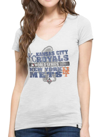 T-shirt de la série mondiale 2015 des mets de New York, des Royals de Kansas City, de marque 47, pour femmes, sporting up