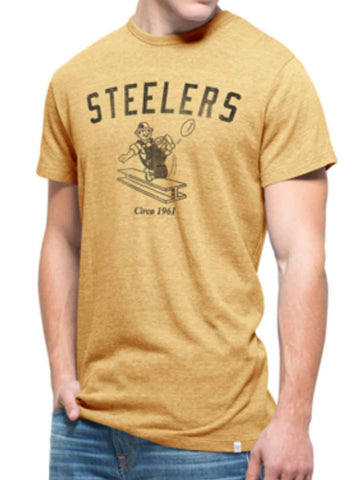 Compre camiseta de tres mezclas de los Pittsburgh Steelers 47 Brand Gold Tri-State Legacy 1962 - Sporting Up