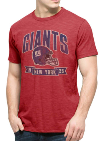 New york giants 47 märken röd mjuk bomull 1925 banner scrum t-shirt - sporting up