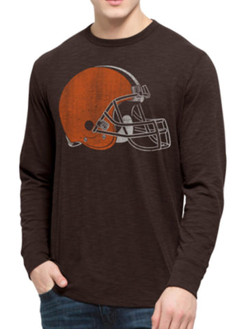 Shop Cleveland Browns 47 Brand Chocolate Brown Long Sleeve Soft Scrum T-Shirt - Sporting Up