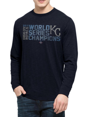 Shop Kansas City Royals 47 Brand 2015 World Series Champs Navy LS Scrum T-Shirt - Sporting Up