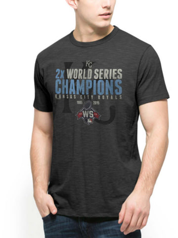 Shop Kansas City Royals 47 Brand 2015 2X World Series Champs Gray Scrum T-Shirt - Sporting Up