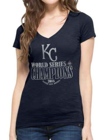 Shop Kansas City Royals 47 Brand Women 2015 World Series Champions V-Neck T-Shirt - Sporting Up