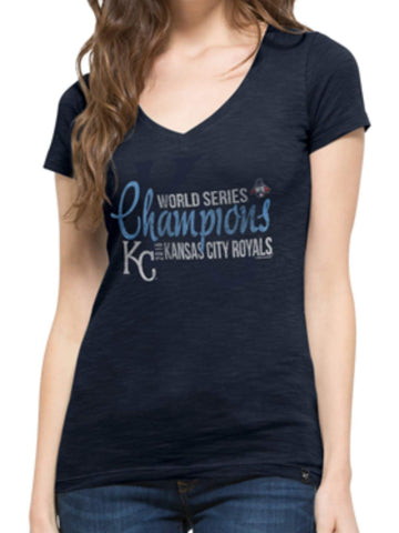 Kansas city royals 47 märken kvinnor 2015 världsseriemästare t-shirt med v-ringad - sportig upp