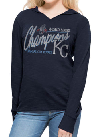 Shop Kansas City Royals 47 Brand Women 2015 World Series Champs LS Hoodie T-Shirt - Sporting Up