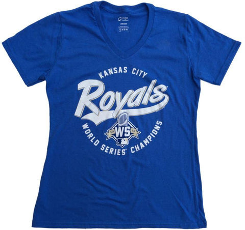 Shop Kansas City Royals SAAG Women 2015 World Series Champions Round Logo T-Shirt - Sporting Up