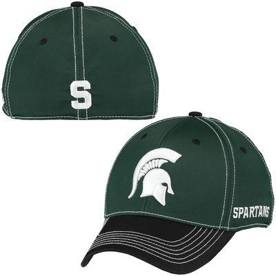 Casquette de chapeau flexfit bicolore krossover vert foncé des Spartans de l'État du Michigan (m/l) - faire du sport