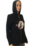 Kansas City Scouts marca retro mujer chaqueta con capucha negra con cremallera y mezcla cuádruple - sporting up