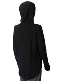 Edmonton oilers retro brand mujer chaqueta con capucha negra con cremallera y mezcla cuádruple - sporting up