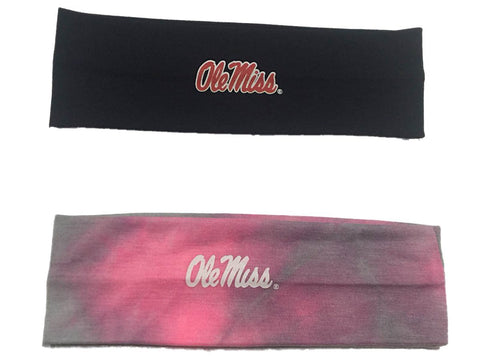 Ole Miss Rebels Top of the World, paquete de 2 cintas para la cabeza para yoga en azul marino y rosa tie-dye - Sporting Up