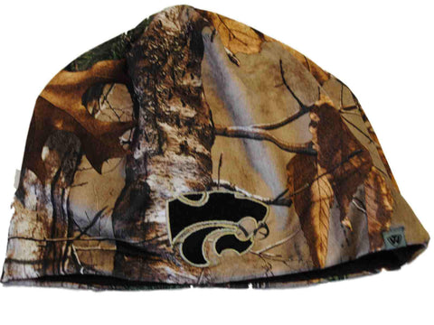 Les Wildcats de l’État du Kansas remorquent un piège marron camouflage 1 bonnet en tricot réversible - faire du sport