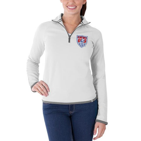 Weißer Showdown-Pullover der Marke 47 der US-Fußballmannschaft der Vereinigten Staaten für Damen – sportlich