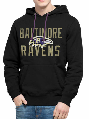 Schwarzes Cross-Check-Pullover-Hoodie-Sweatshirt der Marke Baltimore Ravens 47 – sportlich