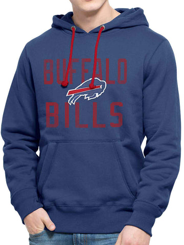 Blaues Kapuzenpullover mit Kreuzkaromuster der Marke Buffalo Bills 47 – sportlich