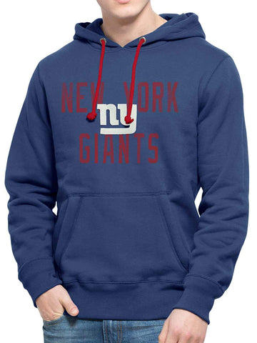 Shop New York Giants 47 Brand Blue Cross-Check Pullover Hoodie Sweatshirt - Sporting Up