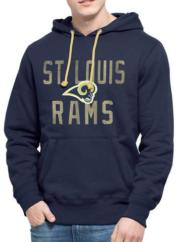 St. Louis Rams 47 Brand Navy Cross-Check Pullover Hoodie Sweatshirt - Sporting Up
