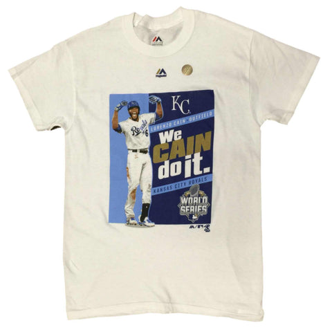 Camiseta del jugador lorenzo cain campeones de la serie mundial 2015 de los Kansas City Royals - sporting up