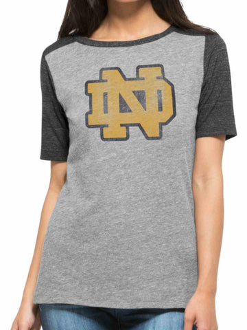 Kaufen Sie Notre Dame Fighting Irish 47 Brand Damen-T-Shirt aus grauem Tri-Blend-Empire-Stil – sportlich