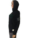 Vancouver canucks marca retro mujer chaqueta con capucha negra con cremallera y mezcla cuádruple - sporting up